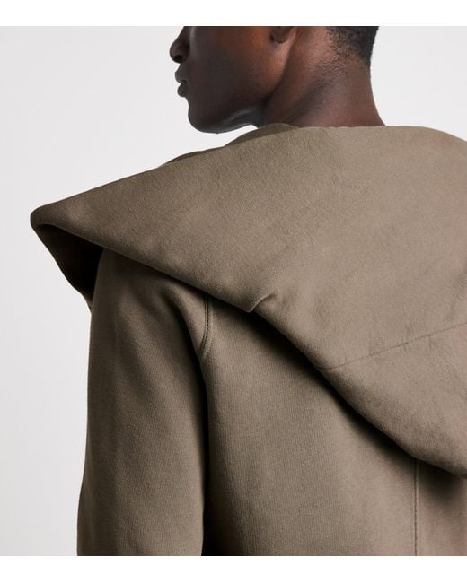 Rick Owens Brown Asymmetric Mountain Hoodie for men