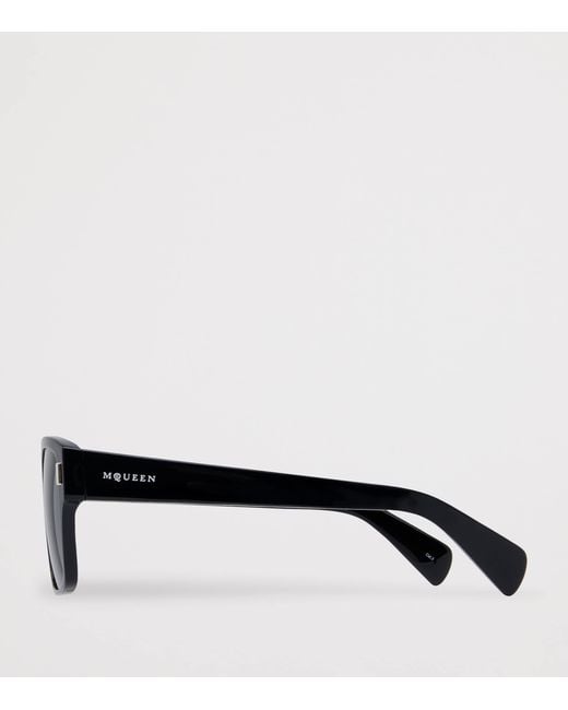 McQueen Black T-Bar Rivet Panthos Sunglasses