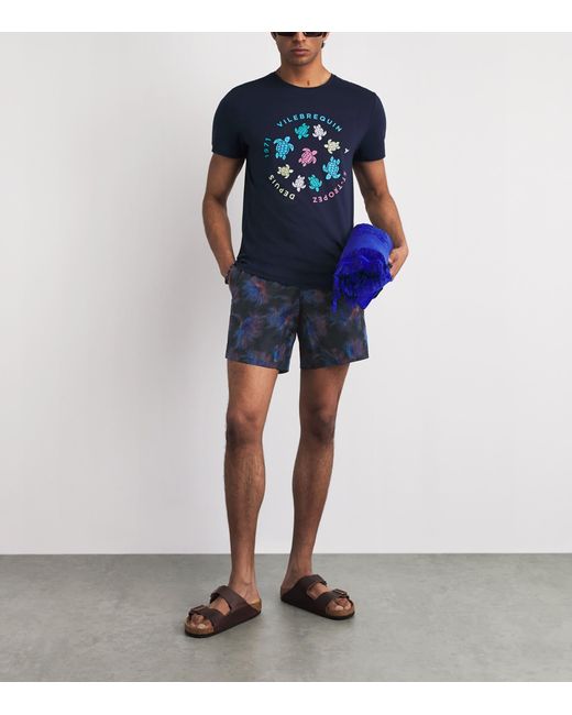 Vilebrequin Blue Maison Bucol X Kyoto Swim Shorts for men