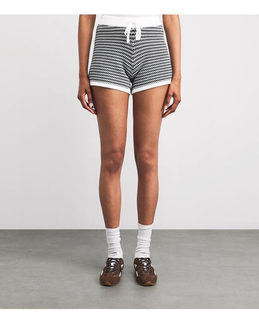 Varley Gray Cotton Knitted Villiers Shorts