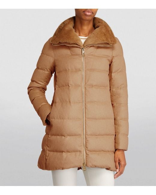 Herno Cashmere silk Puffer Coat in Natural Lyst Canada