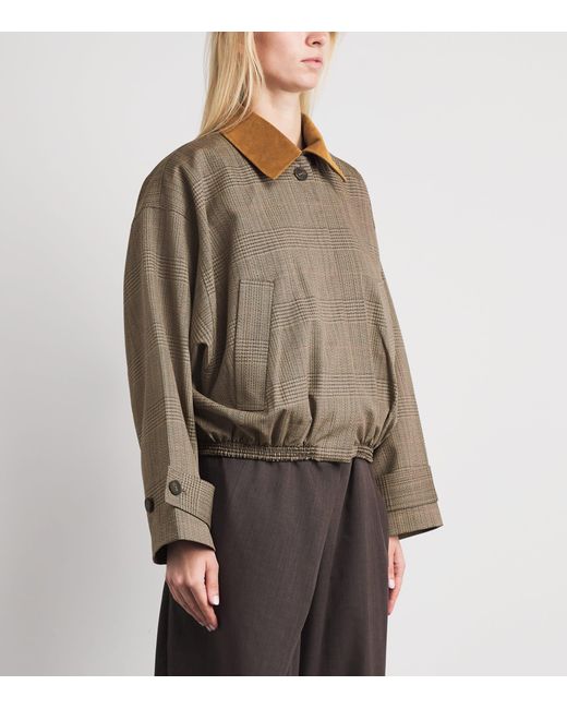 Rohe Brown Virgin Wool Suede-Collar Blouson Jacket