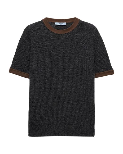 Prada Black Cashmere Crew Neck Sweater