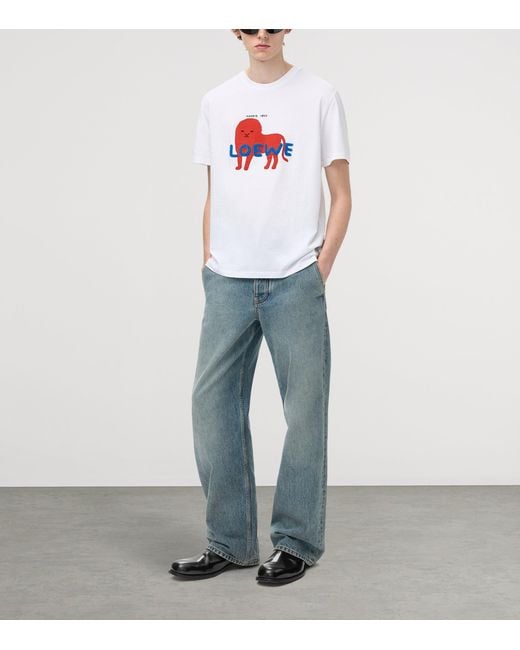 Loewe White Logo Relaxed T-Shirt for men