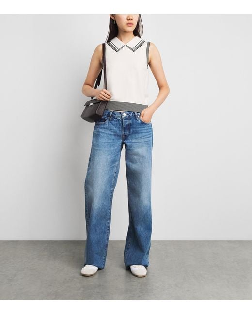 Claudie Pierlot White Wool-Blend Sailor Top