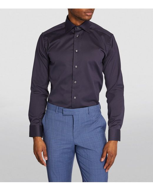 Eton of Sweden Blue Cotton Slim-Fit Shirt for men