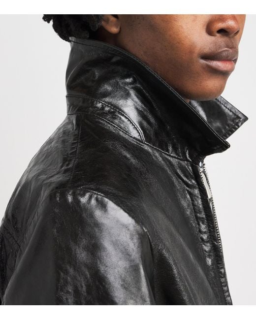 Won Hundred Black Leather Dutton Jacket for men