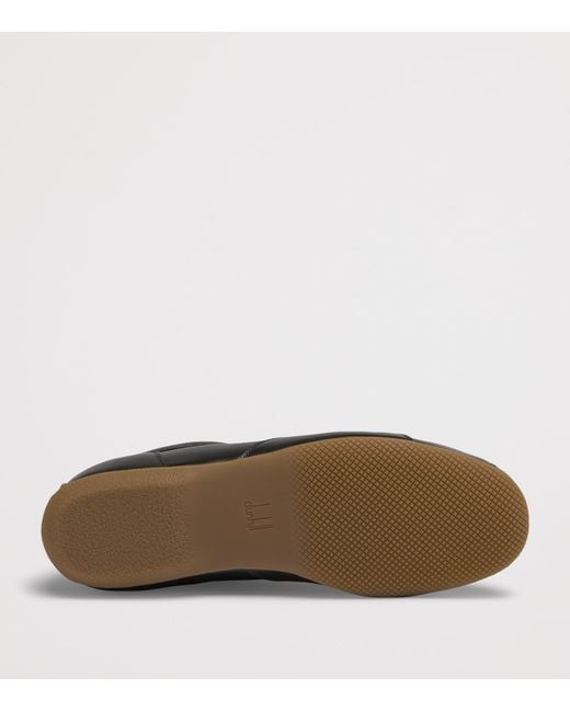Dunhill Black Leather Davies Automotive Sneakers for men