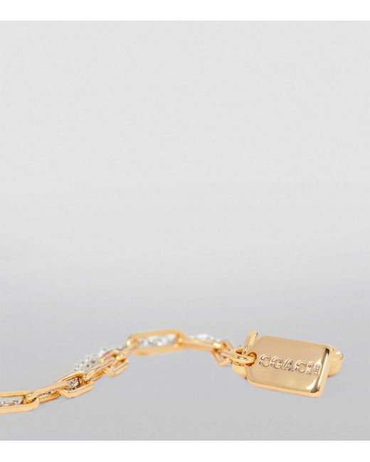 COACH Lock And Key Anklet in Metallic | Lyst