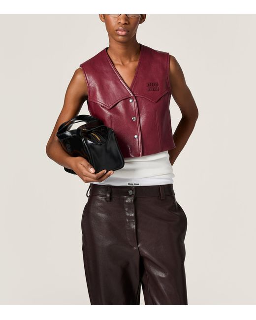 Miu Miu Red Leather Vest
