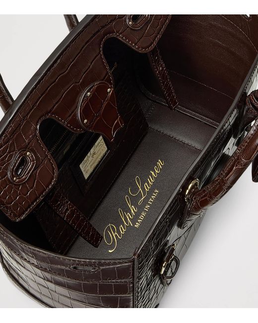 Ralph Lauren Brown Alligator Leather Ricky 27 Top-Handle Bag
