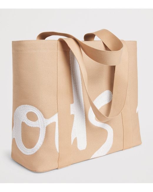 Harrods Natural Medium Logo Tote Bag