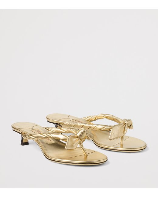 Jimmy Choo Natural Liss Leather Mules