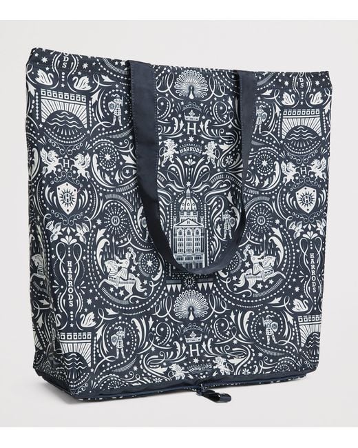 Harrods Metallic Knights Of Brompton Pocket Shopper Bag