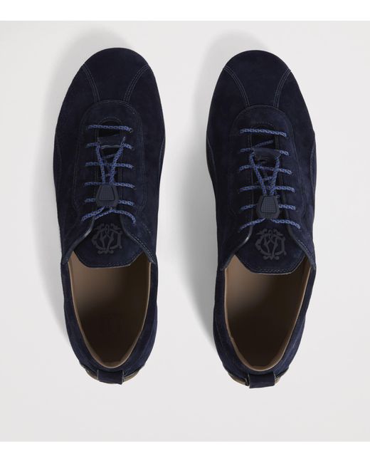 Dunhill Blue Suede Automotive Davies Sneakers for men