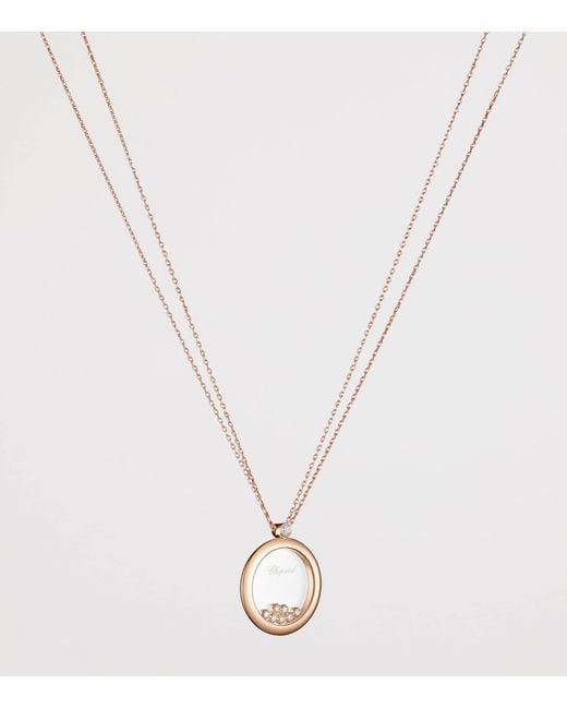 Chopard Metallic And Diamond Happy Diamonds Icons Pendant Necklace