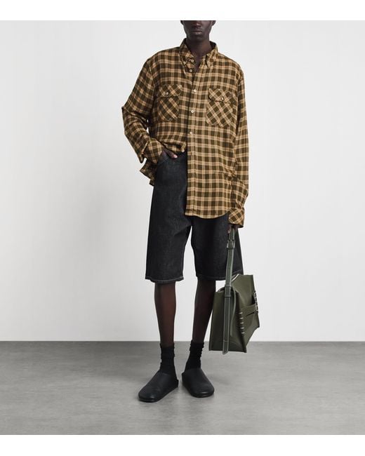 Wales Bonner Green Cotton Check Canopy Shirt