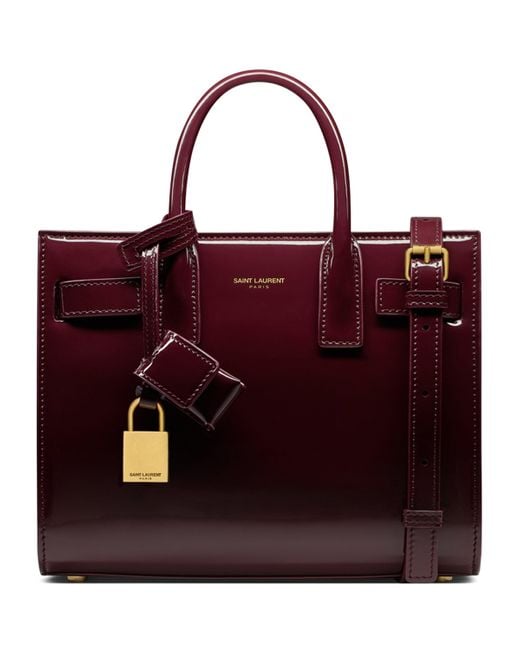 Saint Laurent Red Nano Sac De Jour Tote Bag
