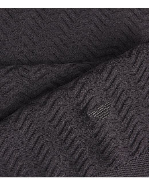 Emporio Armani Black Embossed T-Shirt for men