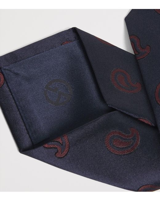 Giorgio Armani Blue Silk Paisley Jacquard Tie for men