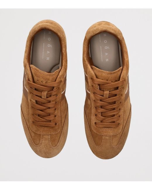 Hogan Brown Suede Allacciato Sneakers for men