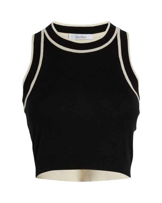Max Mara Black Knitted Contrast Crop Top