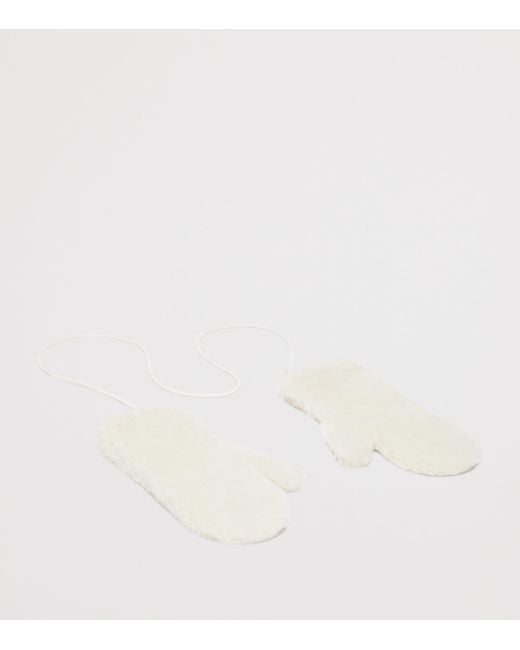 Max Mara White Alpaca-Wool-Silk Gloves