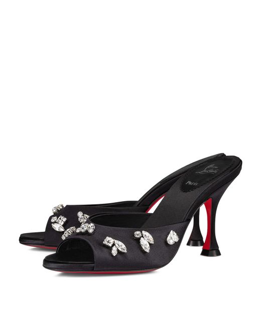 Christian Louboutin Black Degraqueen Embellished Mules 85