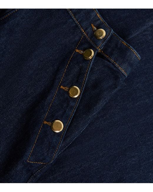 Claudie Pierlot Blue Pascale Wide-Leg Mid-Rise Jeans