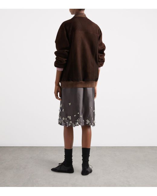 Prada Brown Suede Bomber Jacket