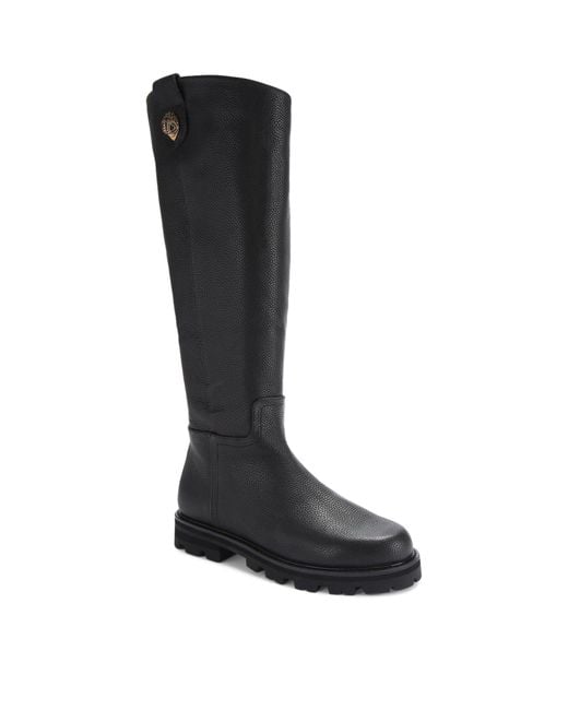 Kurt Geiger Black Leather Carnaby Knee-high Boots