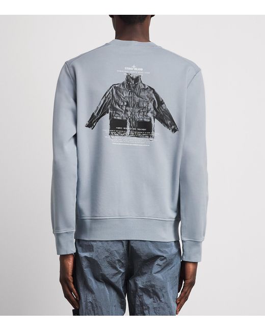 Stone Island Blue Archivio Logo Sweatshirt for men