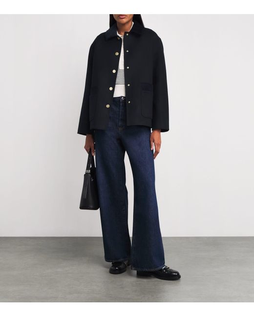Claudie Pierlot Blue Wool Tailored Coat