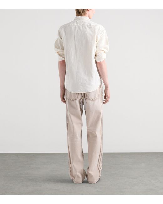 Prada Gray Printed Straight Jeans for men