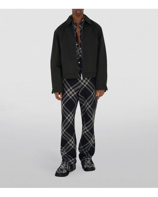 Burberry Black Check-lined Harrington Jacket for men