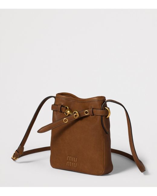 Miu Miu Brown Nappa Leather Pouch