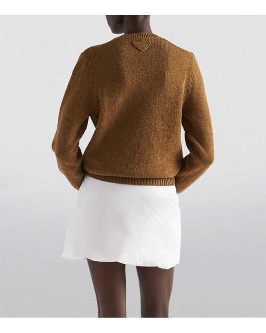 Prada Brown Wool-cashmere Crew-neck Sweater