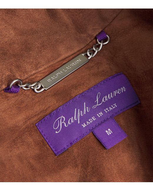 Ralph Lauren Brown Suede Hoffman Padded Gilet for men