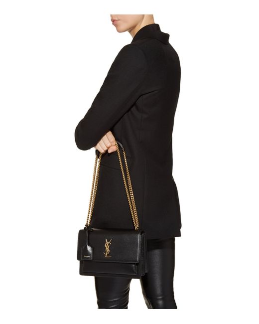 Saint Laurent Black Medium Sunset Shoulder Bag