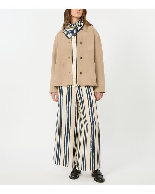 Weekend by Maxmara Blue Silk Wide-Leg Trousers