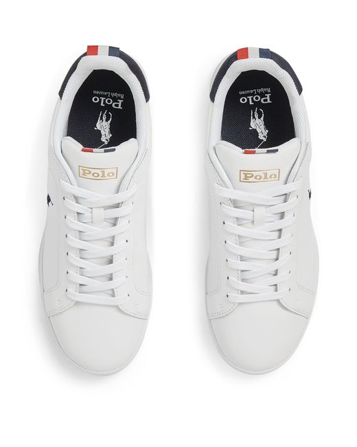 RLX Ralph Lauren White Heritage Court Sneakers for men