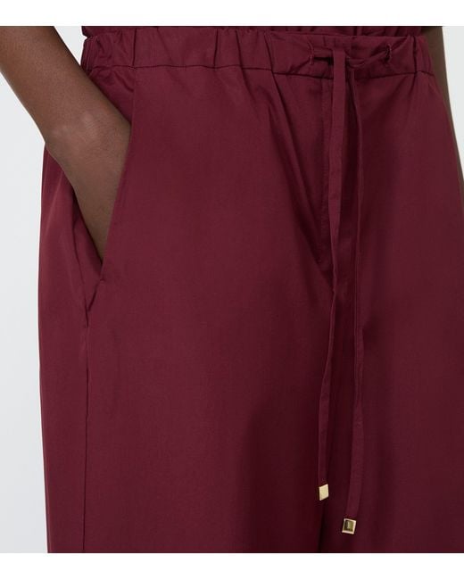 Max Mara Red Drawstring Wide-Leg Trousers