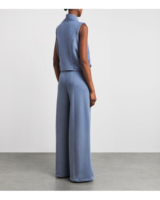 Spanx Blue Airessentials Half-Zip Jumpsuit