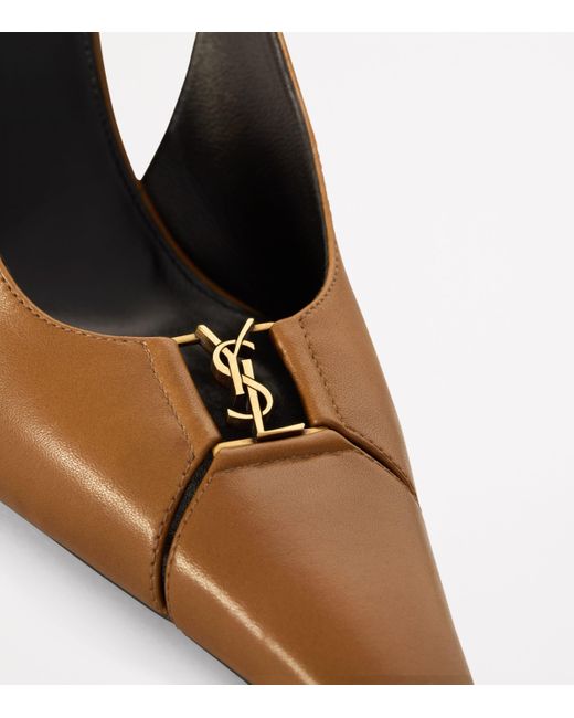Saint Laurent Black Leather Babylone Slingback Pumps 90