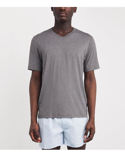 Hanro Gray V-Neck Casuals T-Shirt for men