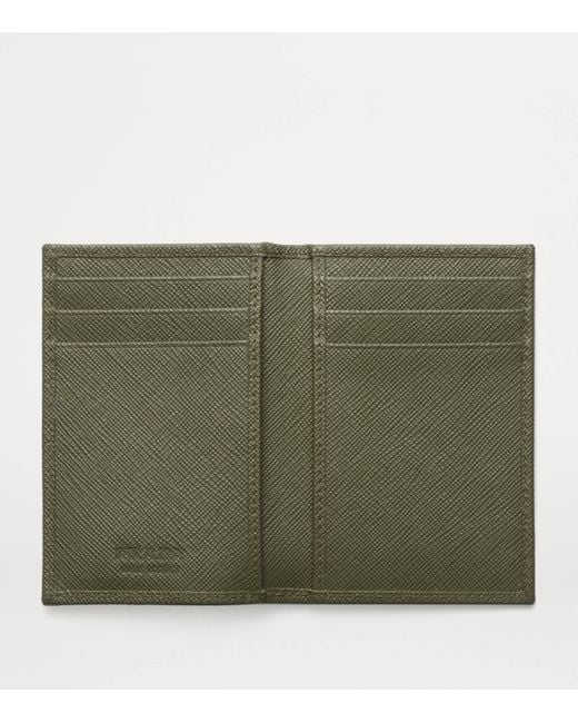 Prada Green Saffiano Leather Bifold Wallet for men
