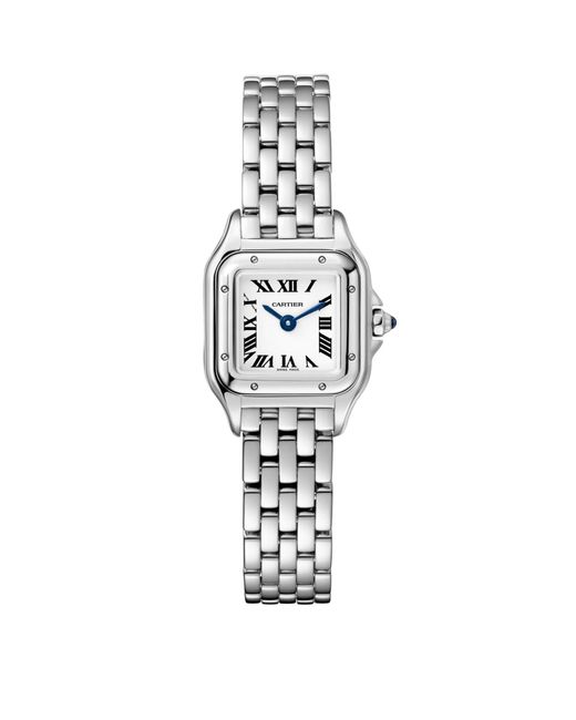 Cartier White Steel Panthère De Watch 21mm