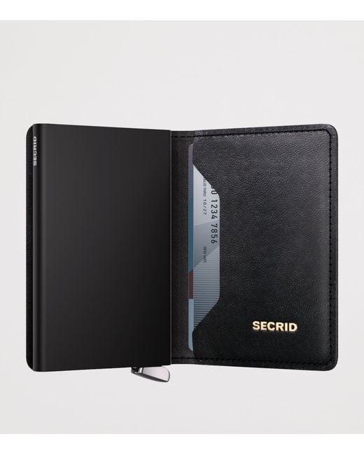 Secrid Black Embossed Leather Slimwallet for men