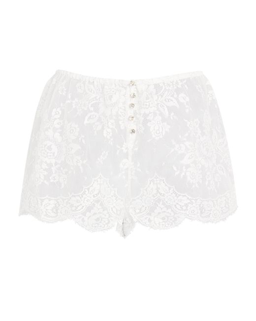 Rosamosario White Silk Lace Boxer Briefs