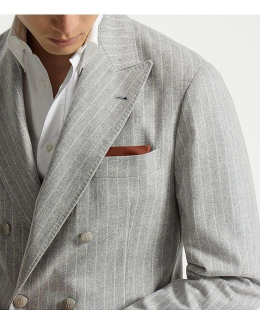 Brunello Cucinelli Brown Silk Pocket Square for men